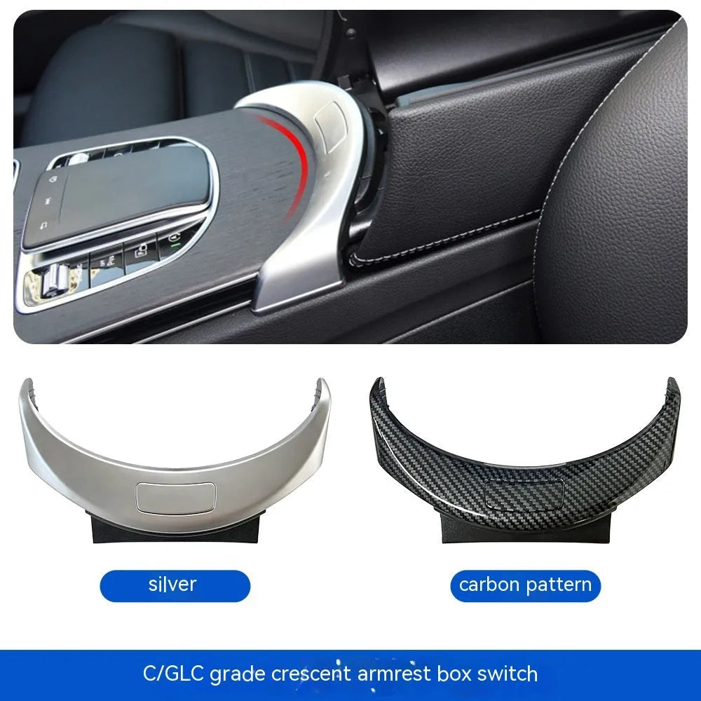 Silver electroplated armrest button panel for Mercedes C-Class and GLC dashboard
