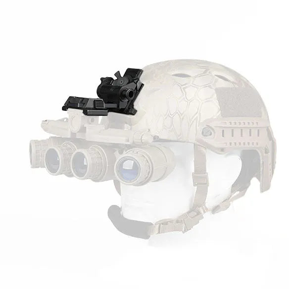 Metal alloy G24 NVG fast helmet mount with OPS breakaway base in dark earth colour.