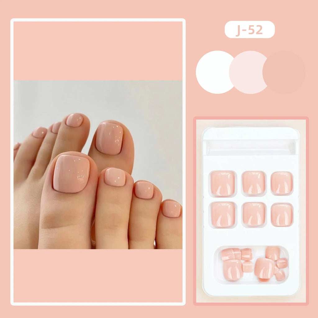 Fashion toe nail stickers with J-52 skin colour and glue adhesive for nail art application