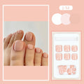 Fashion toe nail stickers with J-52 skin colour and glue adhesive for nail art application