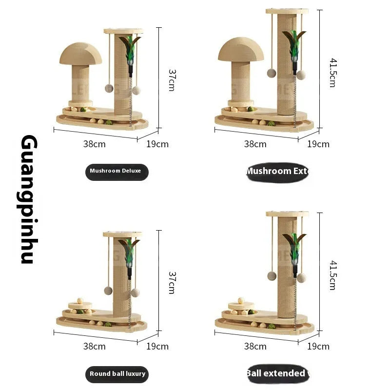 Solid wood cat turntable scratching post and climbing frame in various colour designs