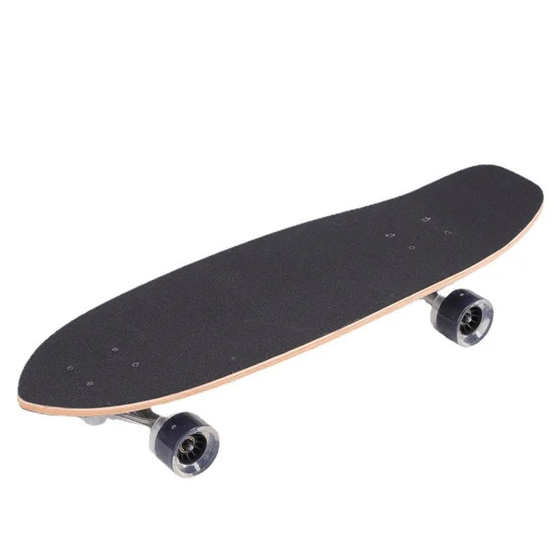 White maple wooden street scooter with 31-inch adult sizing for urban transport