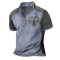 Golf polo shirt with 3D digital printing in a solid colour, shown in a loose pullover fit.