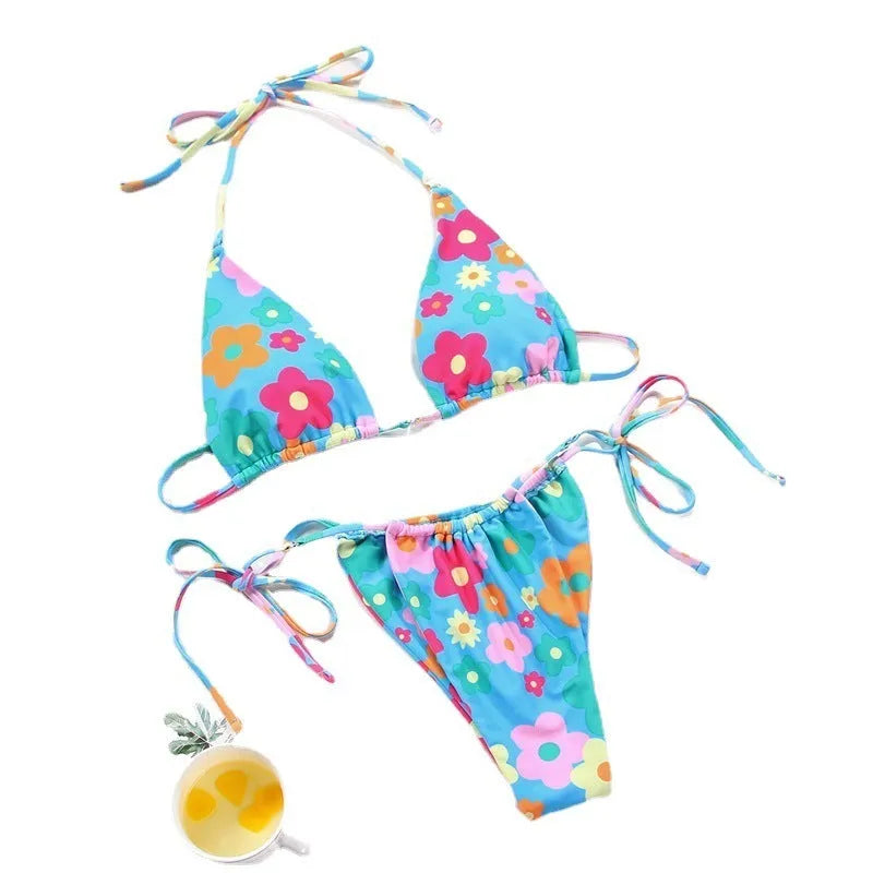 Women's polka dot split swimsuit bikini set with polyester lining in multiple colour options