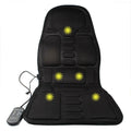Black electric heating massage mat with infrared physiotherapy function on seat