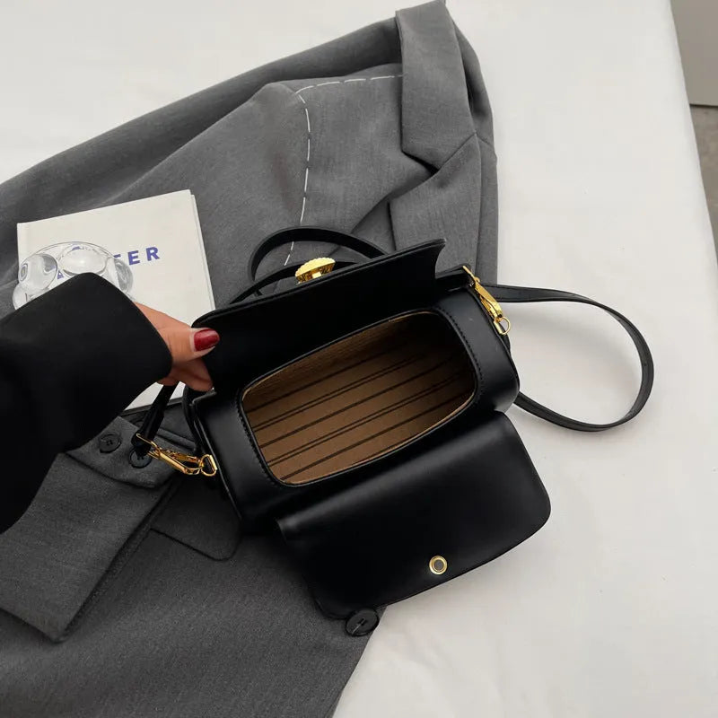 Women's personalised PU messenger bag with letter detailing in casual style