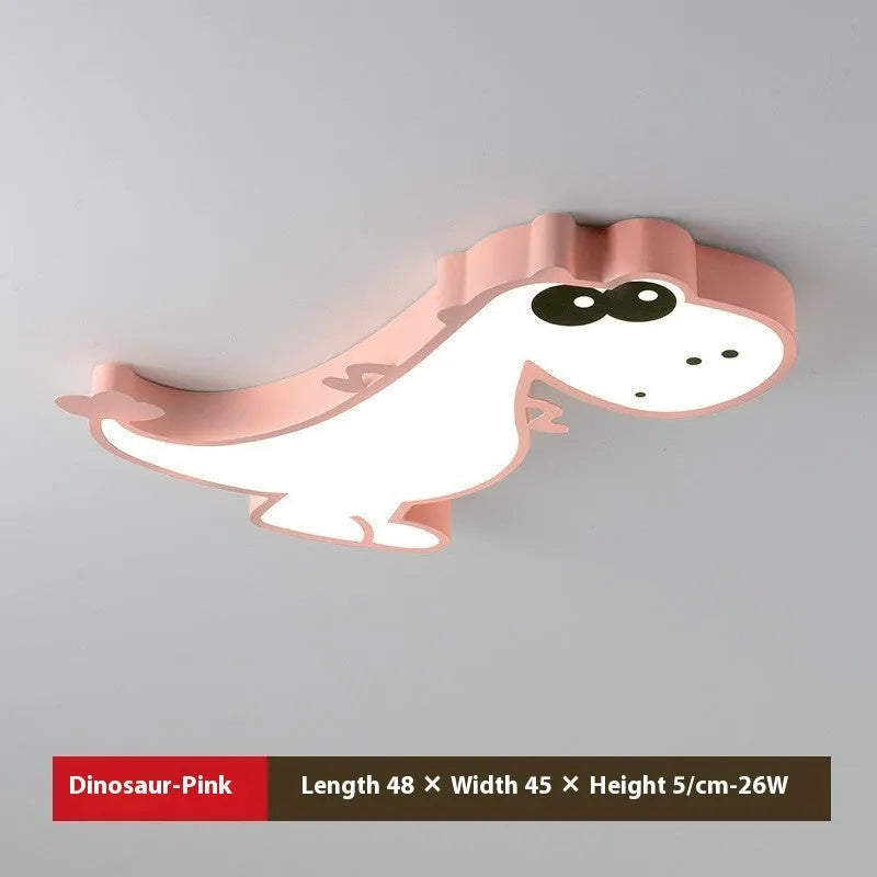 Cartoon dinosaur design ceiling light with PVC shade and aluminium body, 48cm diameter