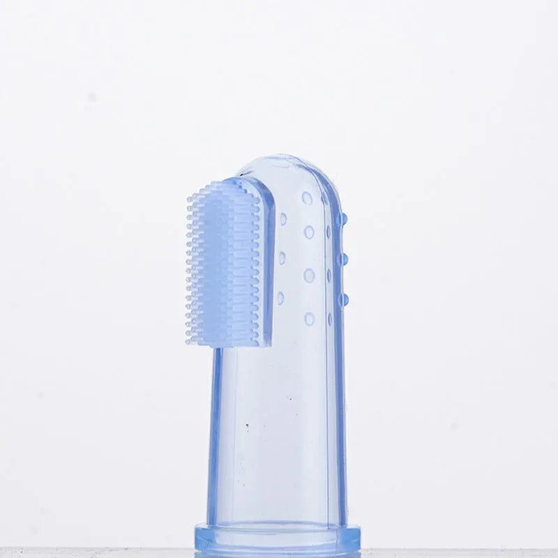 Transparent liquid silicone baby finger stall toothbrush for oral cleaning