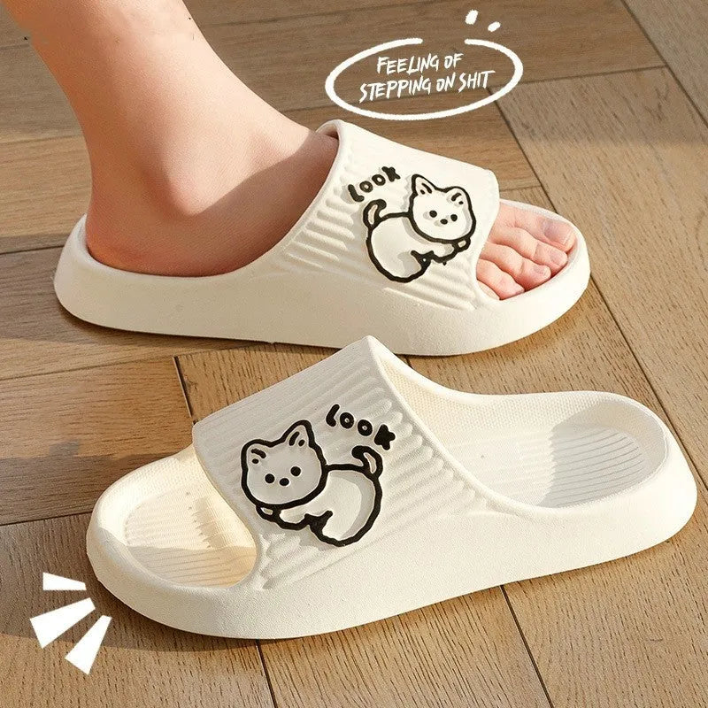 Cat design EVA platform slippers in multiple colours with non-slip sole for indoor outdoor wear