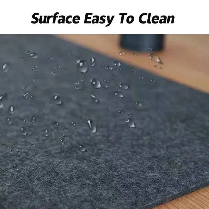 Black gray non-slip felt desk pad 80 cm by 40 cm with soft wool surface