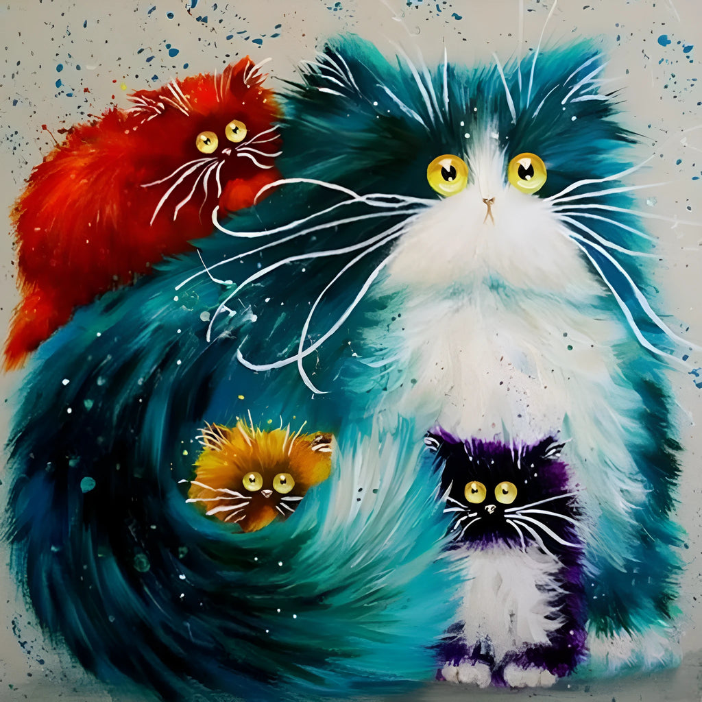 Scared Or Surprised Cat design DIY painting by numbers kit with acrylic paints and brushes