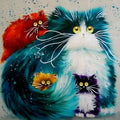 Scared Or Surprised Cat design DIY painting by numbers kit with acrylic paints and brushes