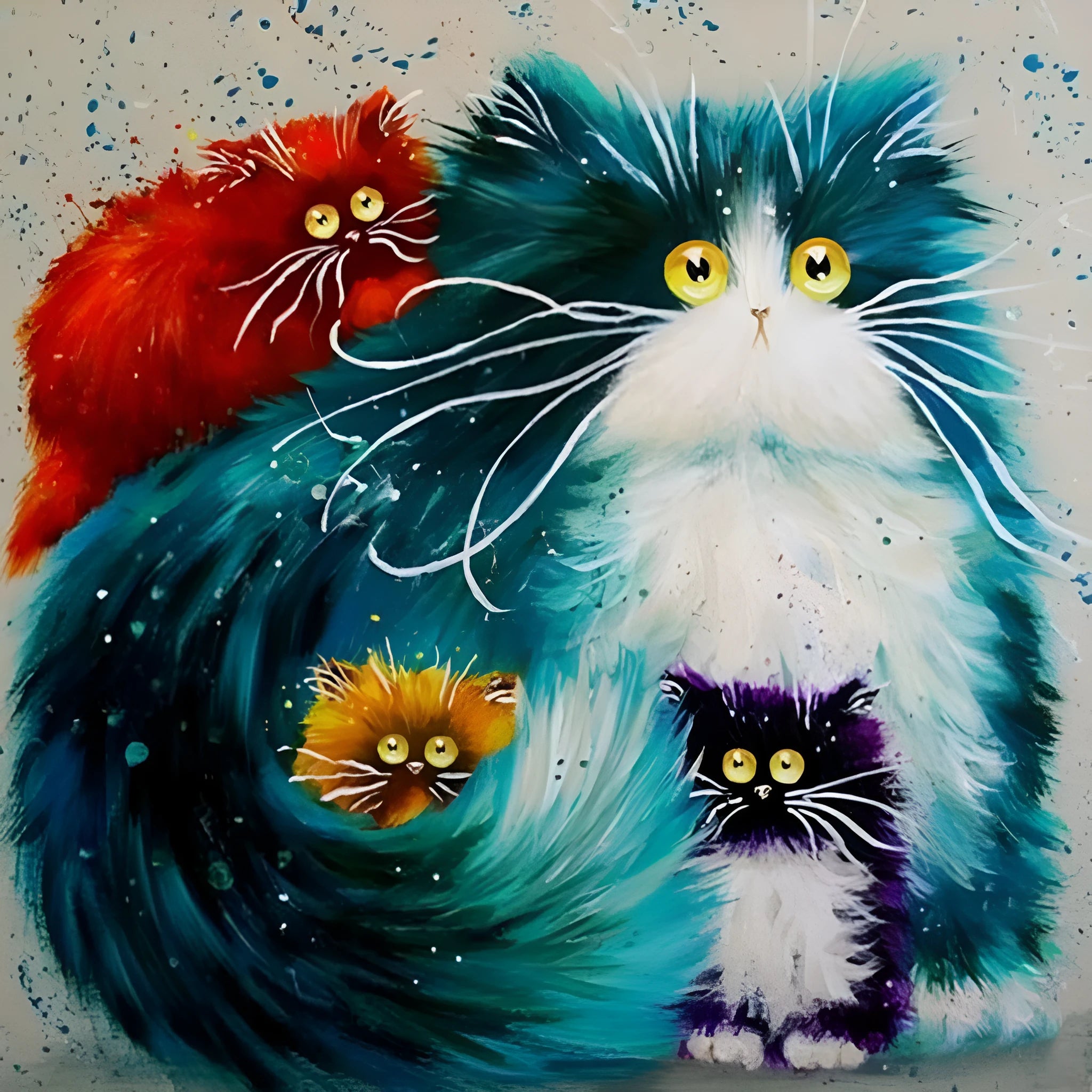 Scared Or Surprised Cat design DIY painting by numbers kit with acrylic paints and brushes
