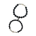 Obsidian Buddha beads couple bracelet DIY kit with 8mm and 10mm natural stone beads