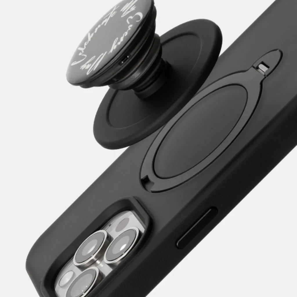 Rotating Bracket Magnetic Drop-resistant Silicone TPU Phone Case for iPhone 14 15 13 Series with 360° Rotatable Bracket and Upgraded Feel Drop-resistant Classic Black