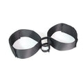 Black knitted adult harness strap for intimate toy mounting