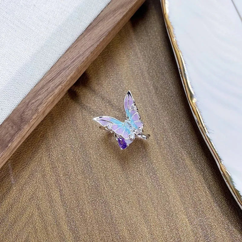 Adjustable copper insect ring with oil drip texture in one of three colour finishes.