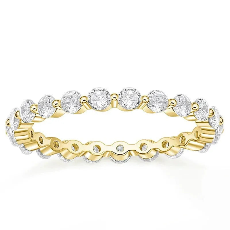 Cubic women's simple stacked ring in silver with geometric shape and electroplated finish on white background