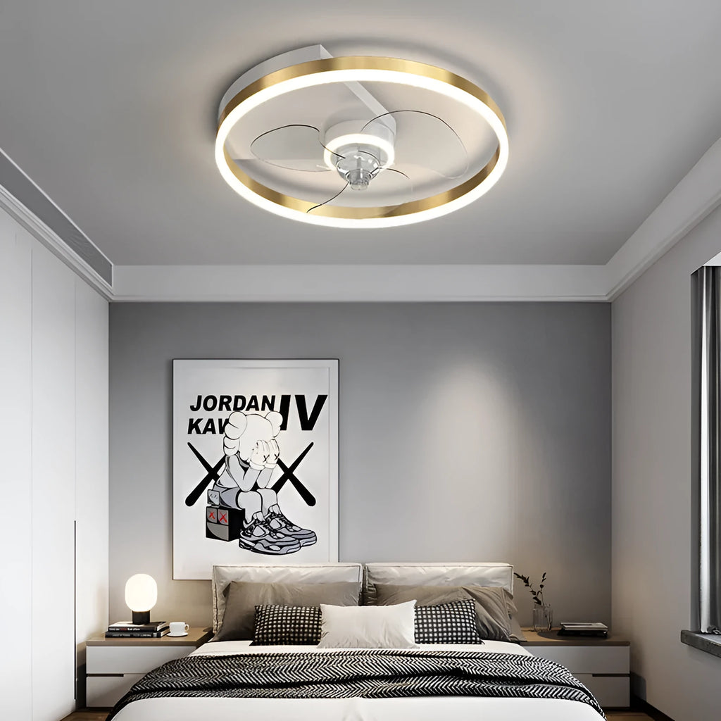 Simple modern Nordic ceiling lamp with fan for children's rooms in iron construction
