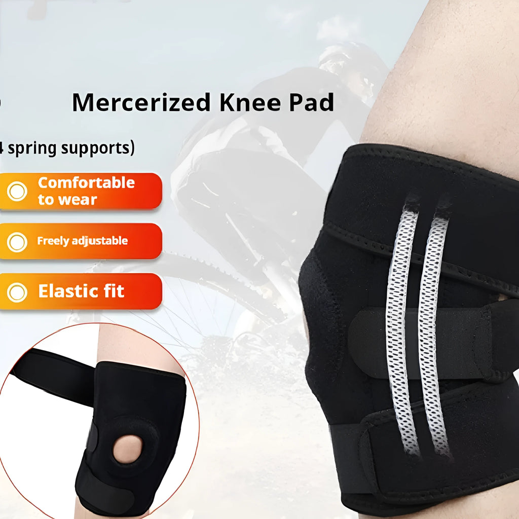 Spring support sports knee pad with nylon construction for running and basketball