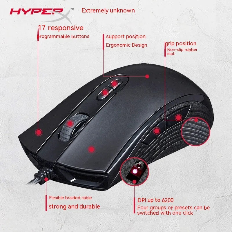 Pulsefire Core RGB wired gaming mouse in black and pink colour options on a mouse pad.