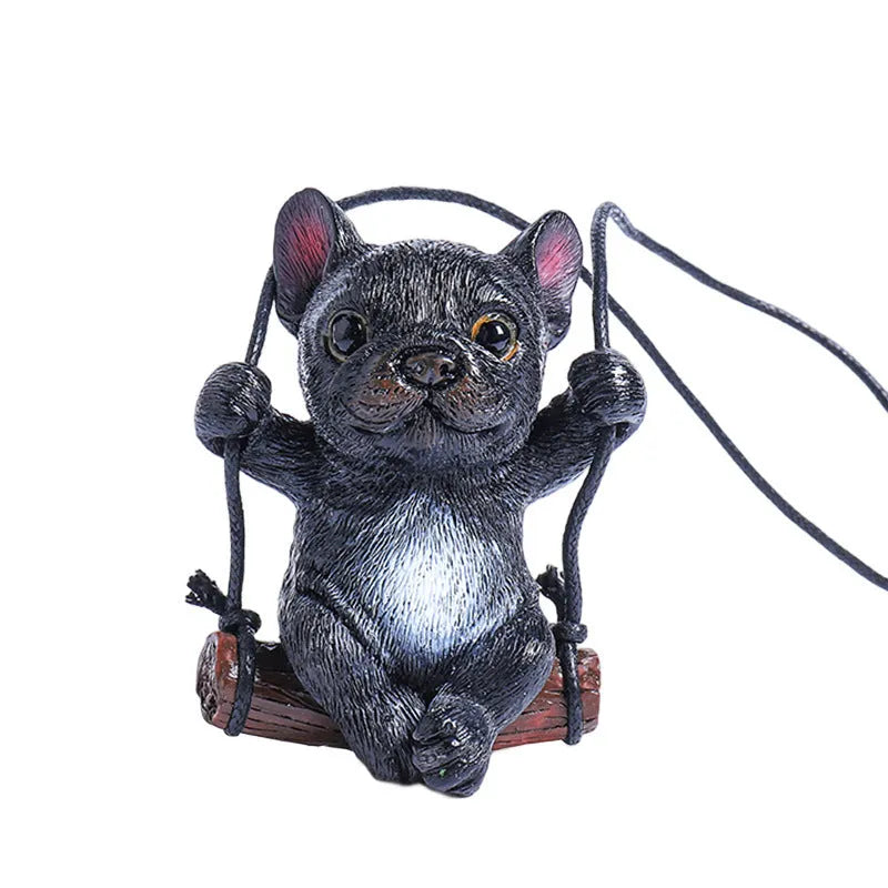 Resin cartoon Bulldog car hanging ornament for rearview mirror in various colours