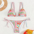 Women's lace-up front swimsuit with backless design in polyester fabric for swimming
