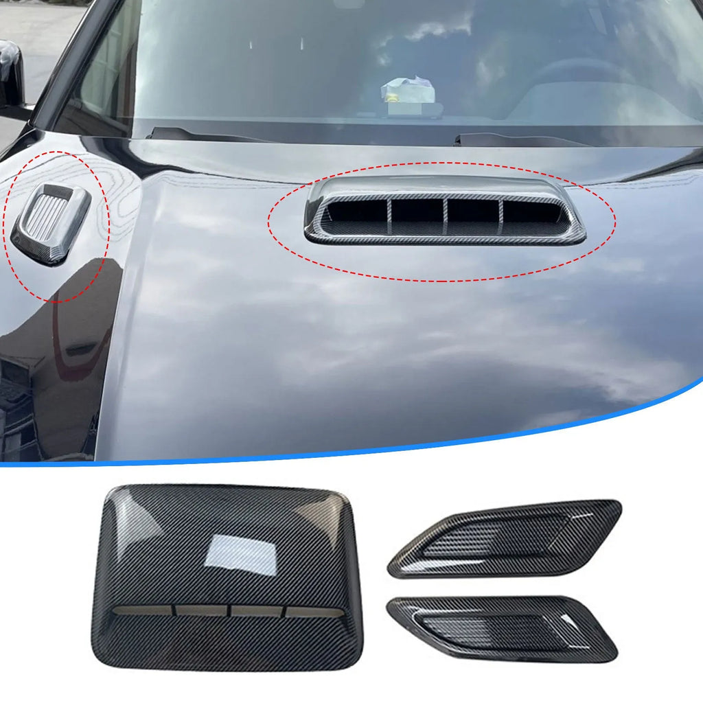 ABS car airscoop shroud cover set in black and carbon fibre with machine cover and side vents