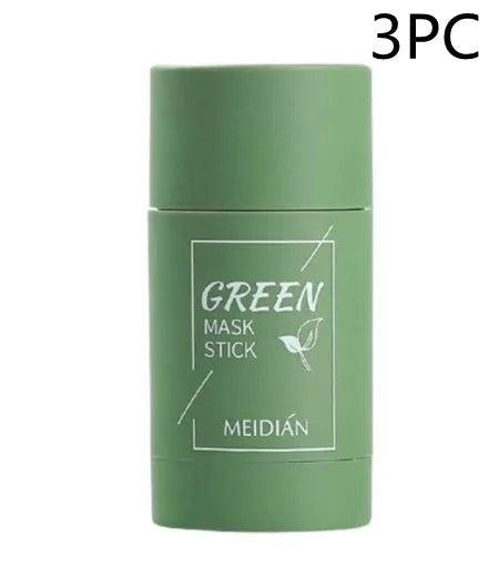 Green tea and eggplant solid clay stick face mask for oily and acne-prone skin