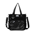 Large capacity transparent crossbody bag in beige with nylon build and single shoulder strap