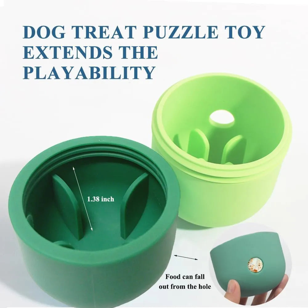 Food-grade silicone dog treat puzzle ball in multiple colour combinations for small medium dogs