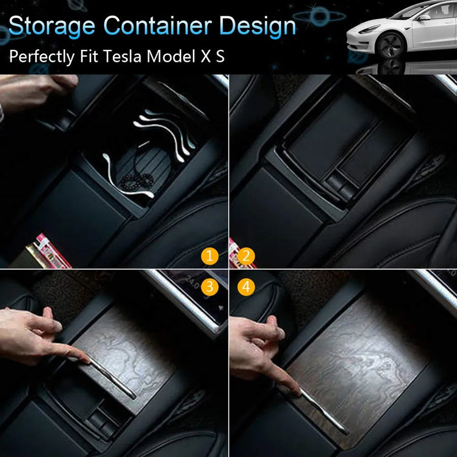 Black ABS plastic wireless charging storage box and fast-charging base bracket for QI smartphones