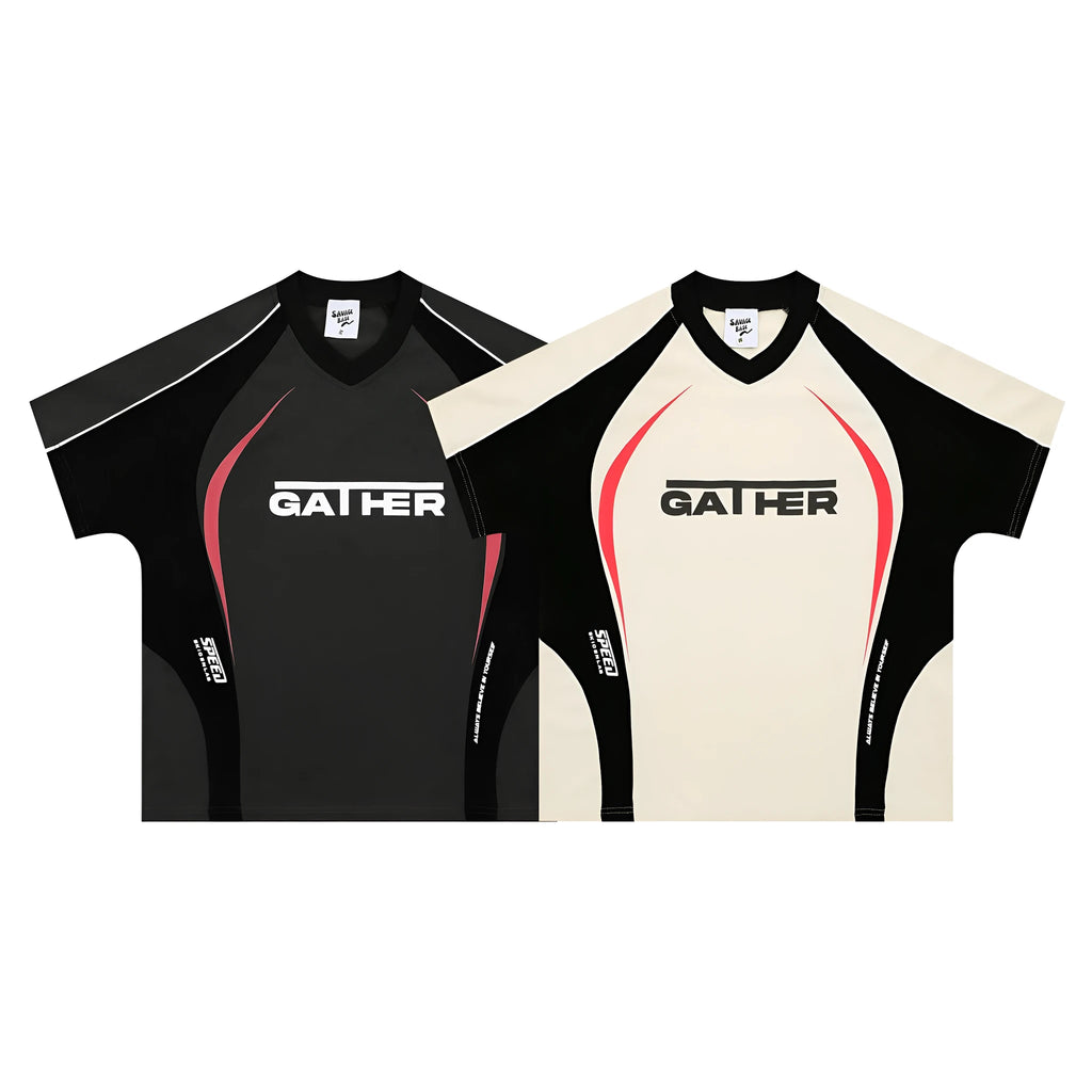Men's loose fit T-shirt with colour matching letters print in black and apricot colour options