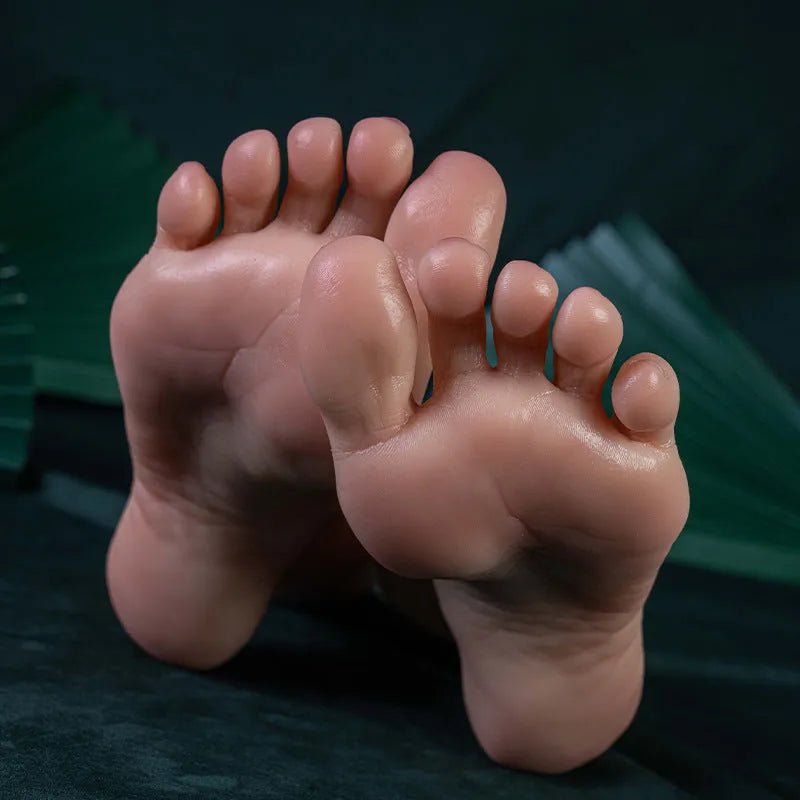 Simulation display silicone foot model in bone style default, neutral unisex design for adult footwear display