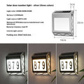Solar powered waterproof doorplate light in black or silver with LED illumination for house numbers