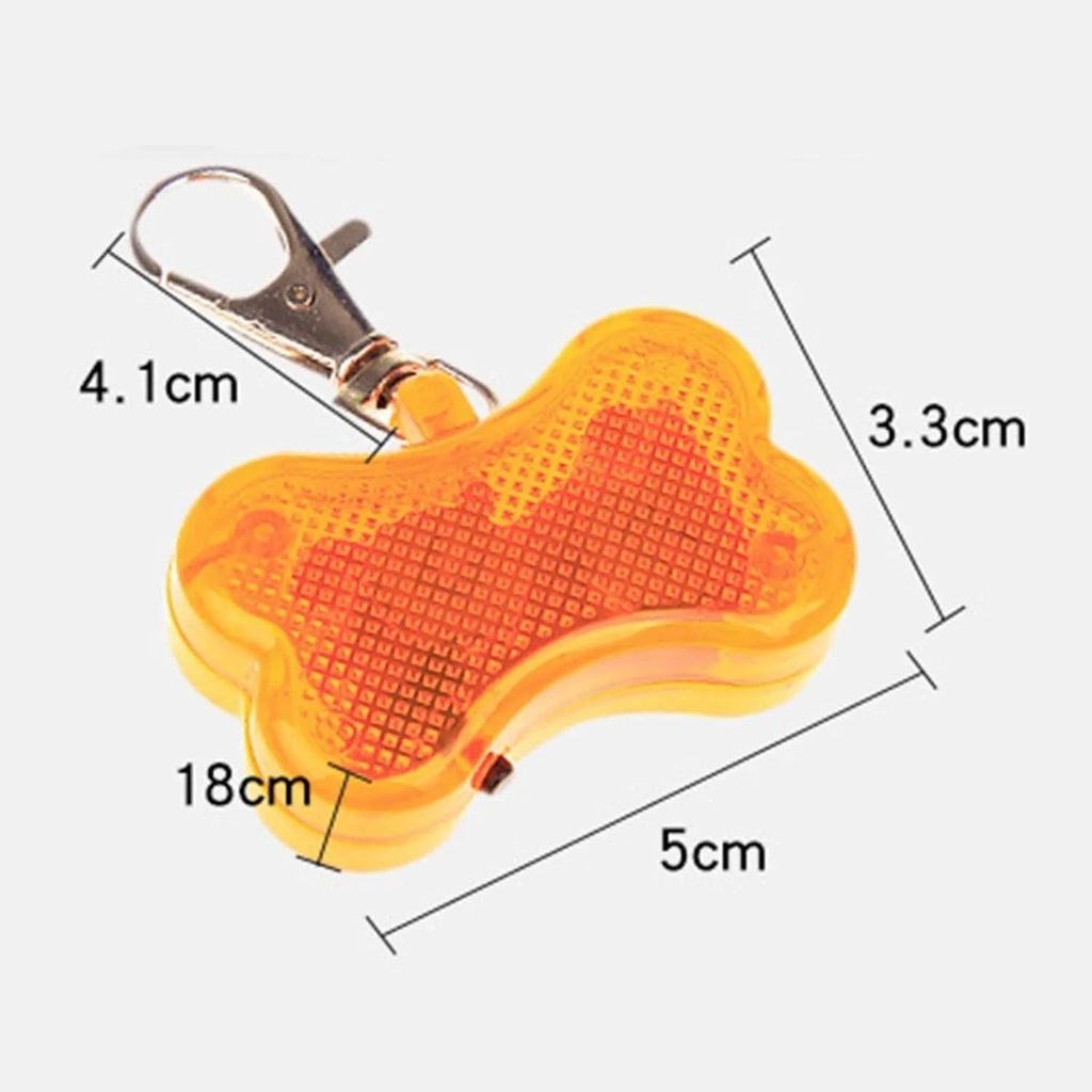 LED luminous bone-shaped pendant for pet collars with three flash modes