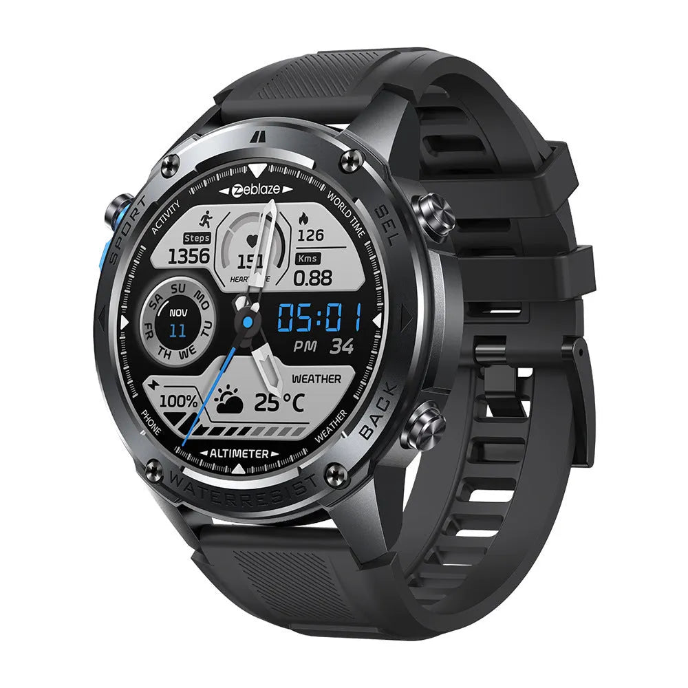 Stratos 2 Ultra GPS smart watch with pressure altimeter, AMOLED screen, black and silver options