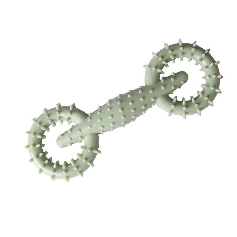 TPR dog chew toy ring in blue colour, 16cm diameter, for puppy teething and safe chewing