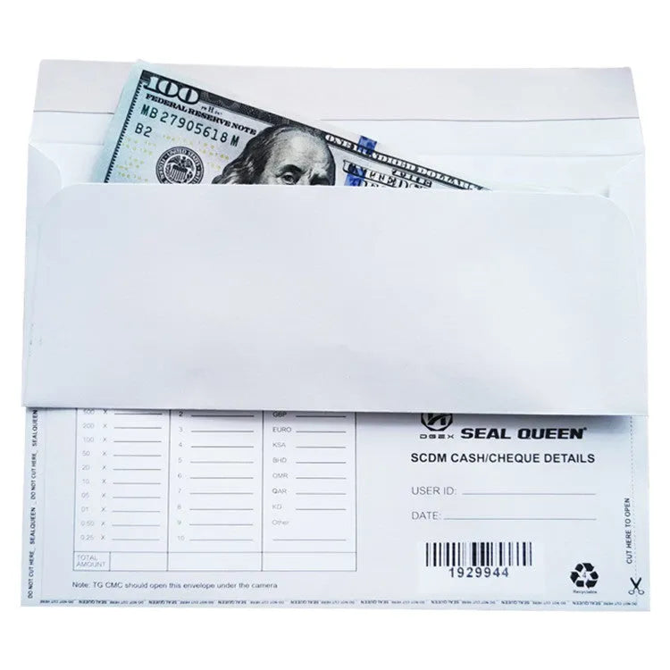 Blue anti-opening self-adhesive confidential envelope measuring 105x240mm with tamper-evident security features