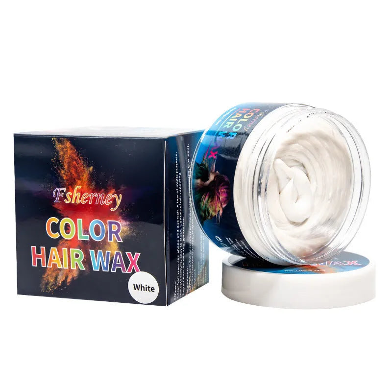 120g hair styling clay in nine colour options including blue, green, purple, rose red, and granny grey