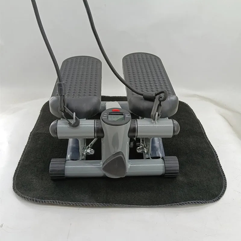 Silver grey household mini treadmill with hydraulic resistance and pedal machine for waist slimming