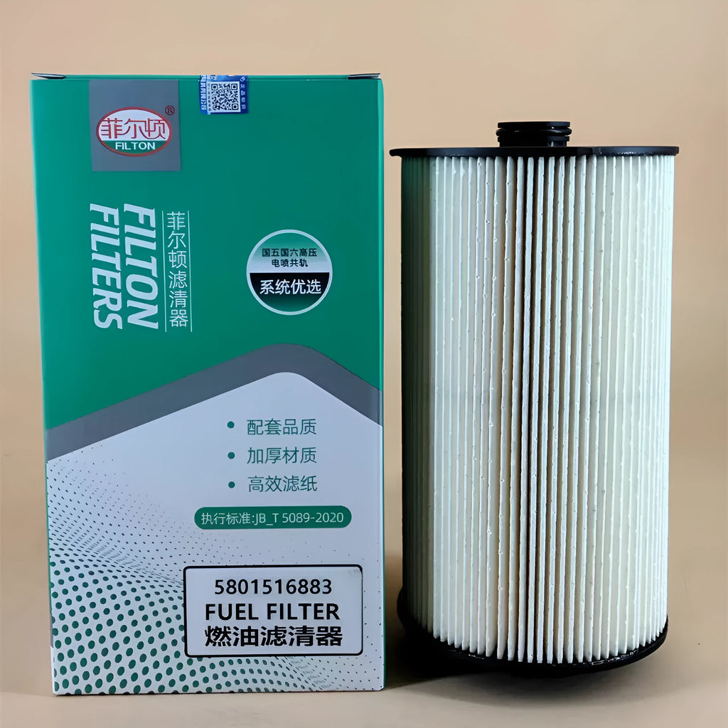IVECO 5801516883 automotive fuel filter with folding filter element design