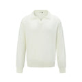 Loose fit acrylic blend pullover sweater in black, dark grey, or creamy-white.
