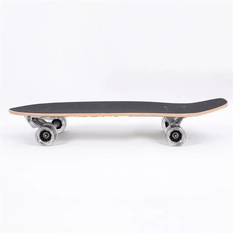 White maple wooden street scooter with 31-inch adult sizing for urban transport