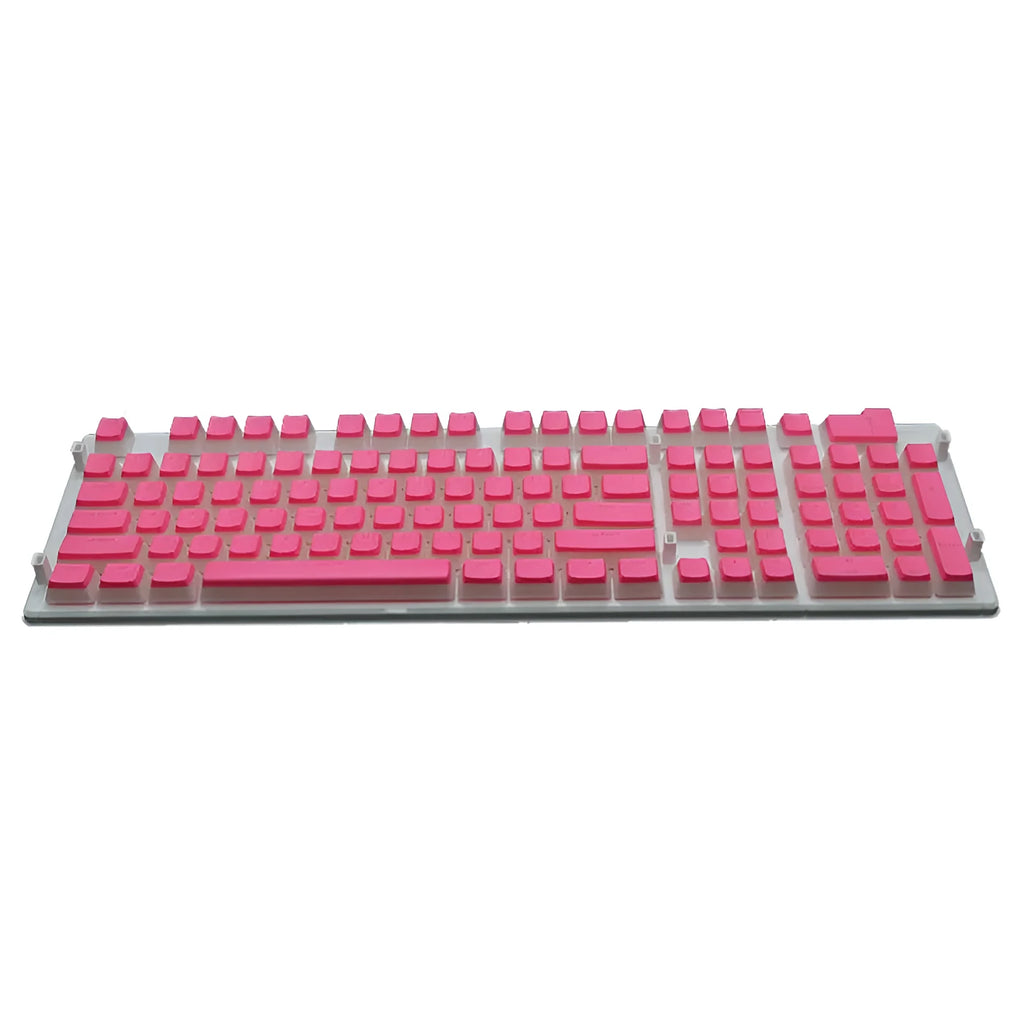 Set of 108 translucent PBT keycaps for mechanical keyboards in various colours on a white background.
