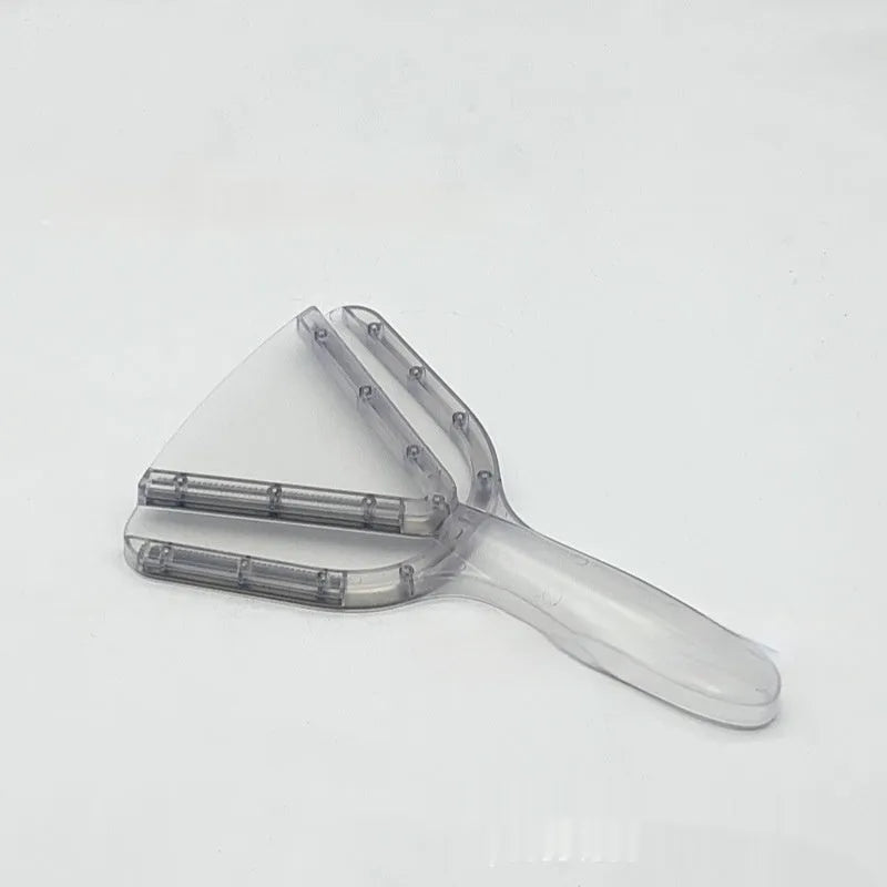 Adjustable telescopic can and bottle opener tool in red plastic on a white background.
