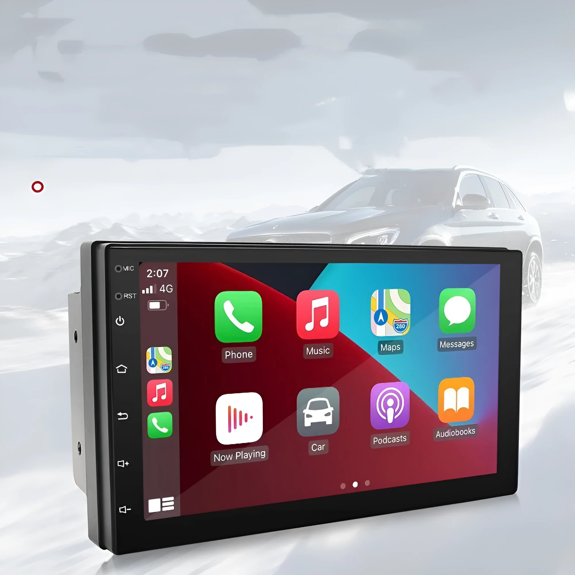 Black universal car MP5 player with 7-inch screen for GPS navigation in vehicles