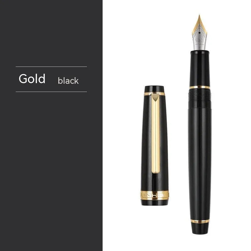 Resin business pen with stainless steel nib shown in a selection of colour and clip finish options.