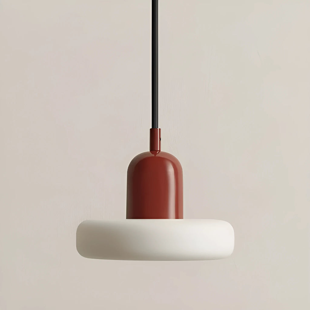 French style chandelier with glass lampshade in red finish for home ceiling