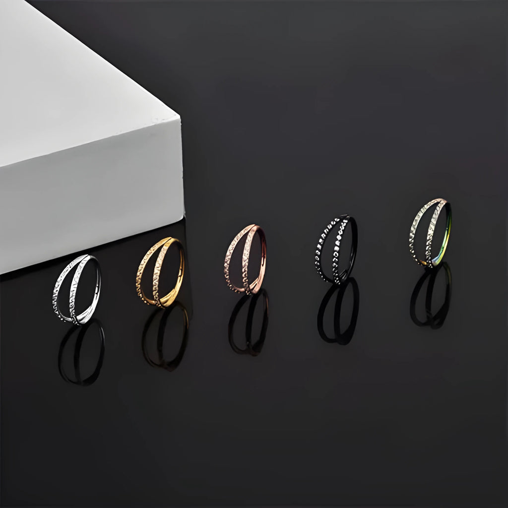 G23 titanium alloy nose ring earrings with zircon crystal treatment in steel or gold colour